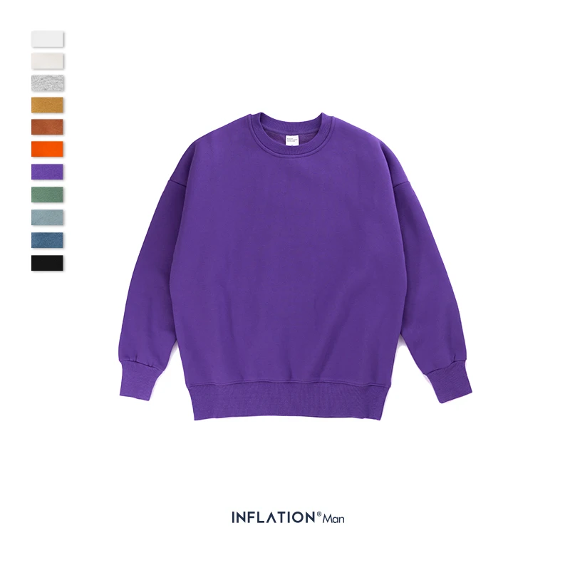 Purple Зимние мужские толстовки в стиле хип-хоп из вельветовой ткани, флисовые свитшоты, 10 однотонных цветов, мужские плотные свитшоты 166W17, новинка - Цвет: Purple