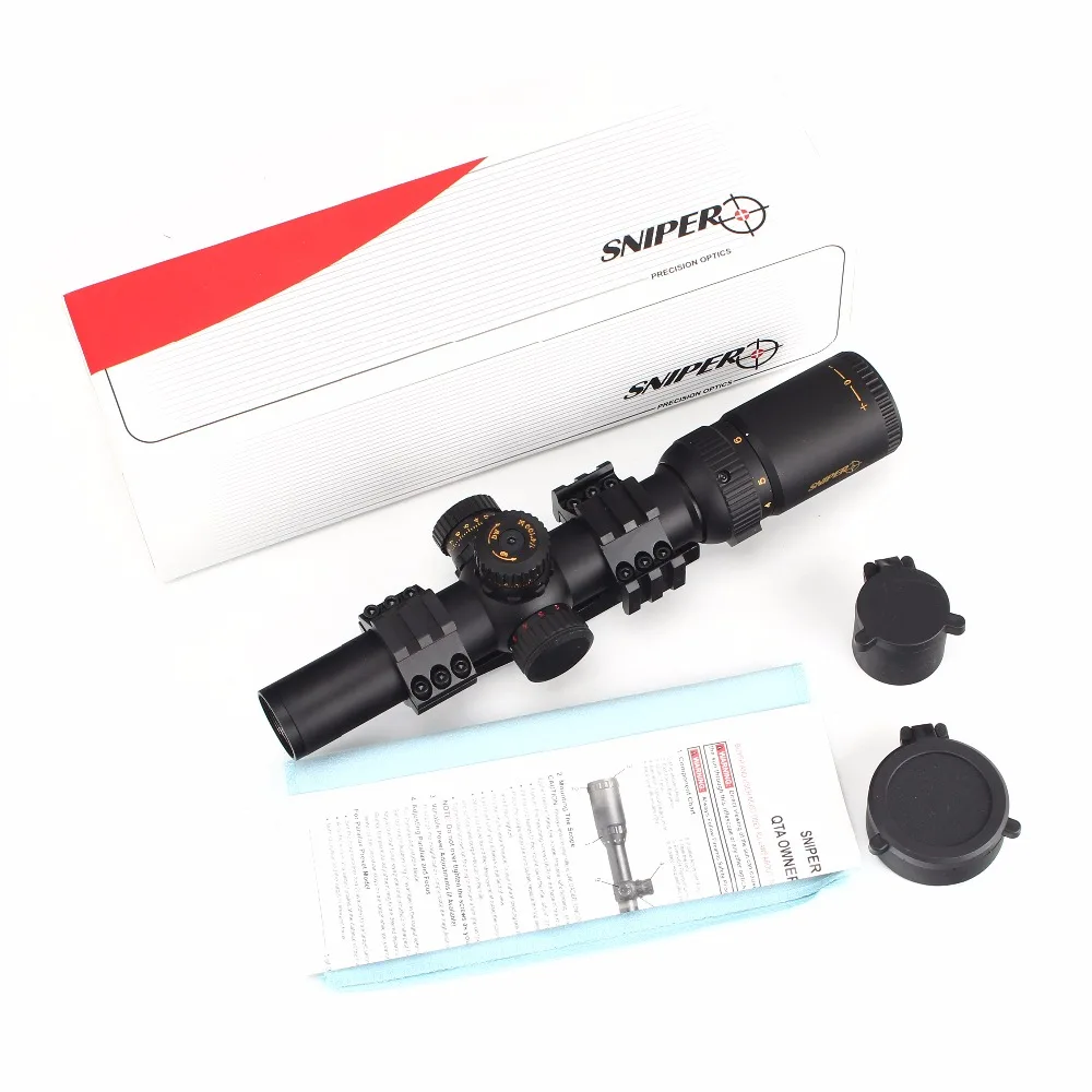 SNIPER NT 1-6X24 L охотничий прицел первое фокусное плоское стекло Mil Dot Сетка
