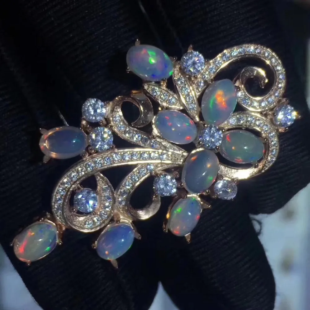 Женская Вечерние шь из серебра 925 пробы с опалом 4 Х6 мм|fine jewelry|jewelry broochjewelry fashion |