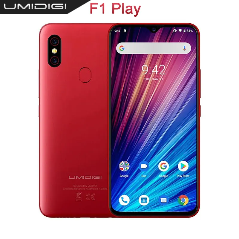 Смартфон UMIDIGI F1 Play телефон Android 9.0 камеры 48 мП+8 мП+16 мП аккумулятор 5150 мАч 6 Гб ОЗУ 64