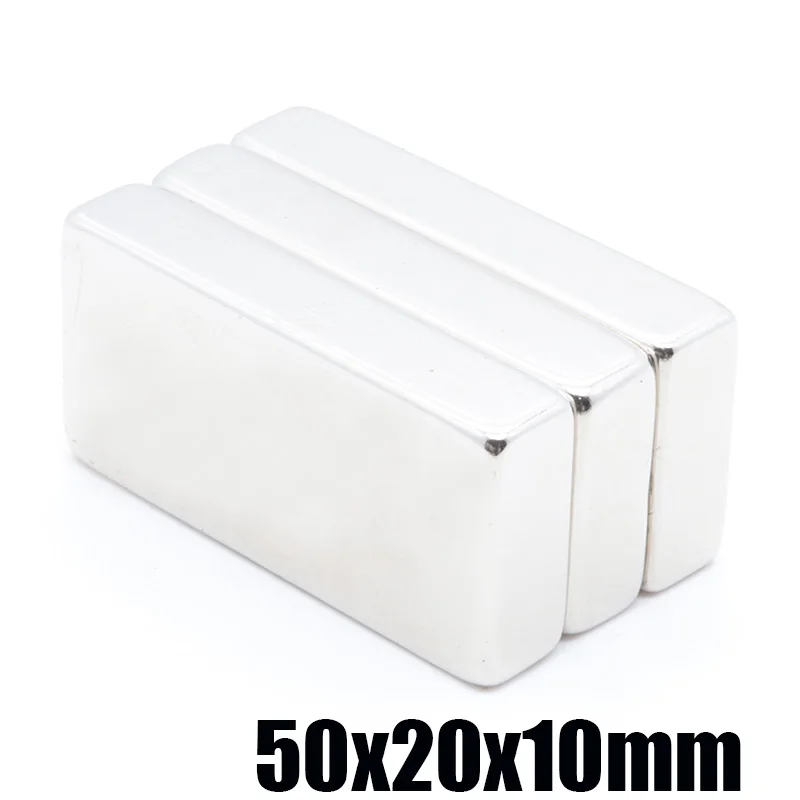 5 шт. 50x20x10 мм N35 прямоугольный постоянный неодимовый магнит магниты супер