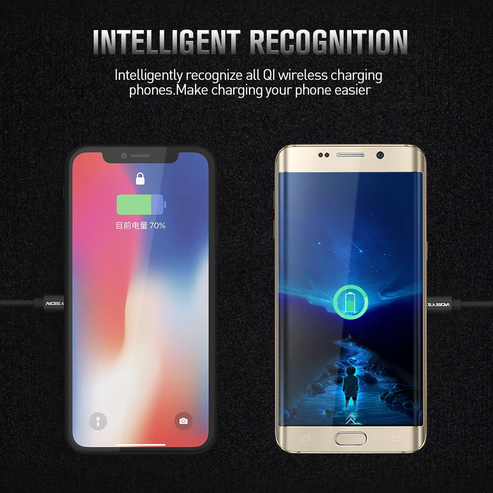 KEYSION Qi Беспроводной Зарядное устройство для samsung S10 Galaxy S9Plus Xiaomi Mi 9 модные зарядная