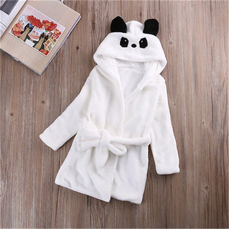 От 0 до 6 лет детские халаты фланелевые пижамы с изображением животных для