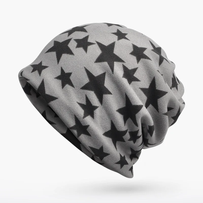 Зимние Шапки для Для мужчин Skullies шапочки звезда узор тюрбан шляпа женский женщин