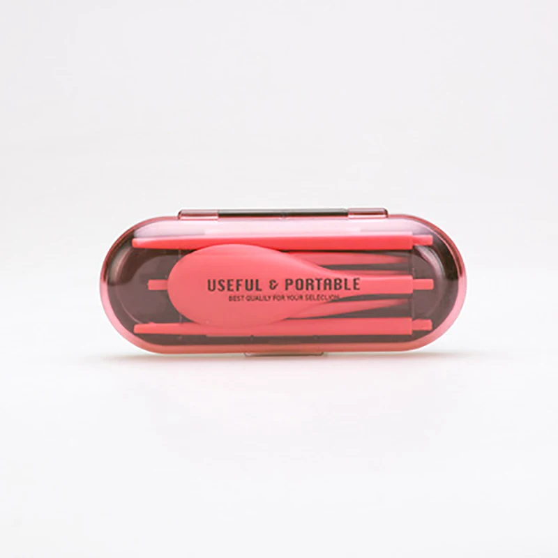 Pink Baispo 3 шт. столовые приборы мини на открытом воздухе портативный дорожный кухонный инструмент столовая посуда набор конфетных цветов складной обеденный набор для студентов детей - Цвет: Pink