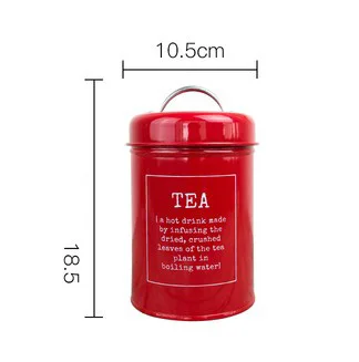 Red Tea Металлическая красочная банка для хранения, Классическая Минималистичная Скандинавская настольная бутылка для хранения, Домашний Органайзер, контейнер для кофе, сахара, чая - Цвет: Red Tea