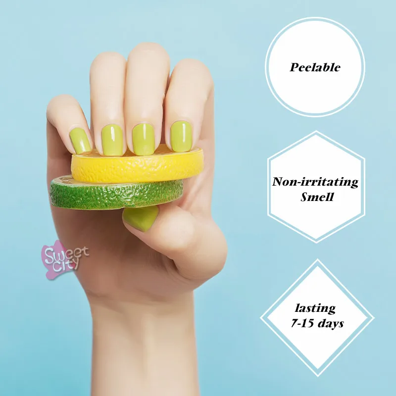 Sweet City 2016 NEW 10ml High Quality Glass Green Peelable Gel Nail Polish Long-lasting Soak Off UV LED Beauty Art Tools | Красота и
