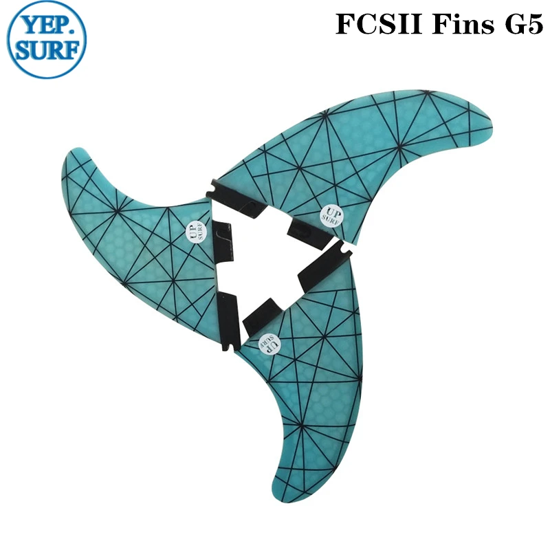FCSII G5 M размер доска для серфинга синий цвет сотовые плавники три плавника набор FCS
