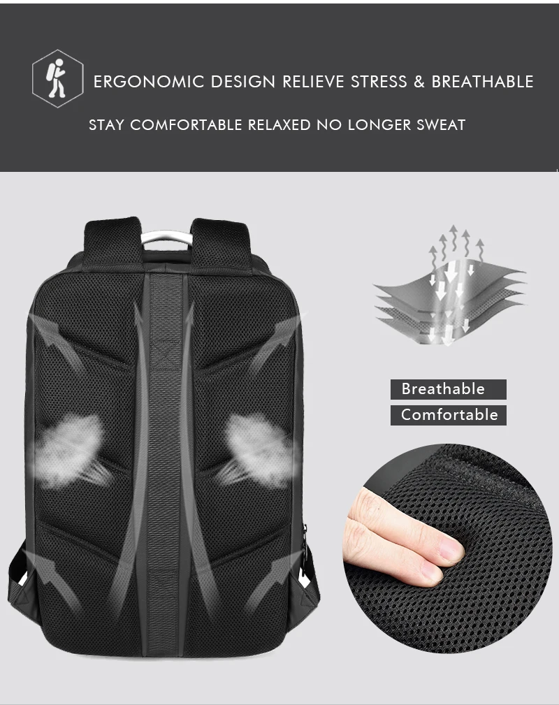 Многофункциональный ноутбук рюкзаки Для Мужчин's Бизнес Mochila зарядка через usb рюкзак Водонепроницаемый большой емкости путешествия рюкзак