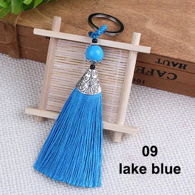 9 lake blue Брелок с кисточками декоративный шелк DIY кисточка шелковая кисточка швейная ткань аксессуары бахрома отделка для DIY кулон кисточкой сумка Декор - Цвет: 9 lake blue