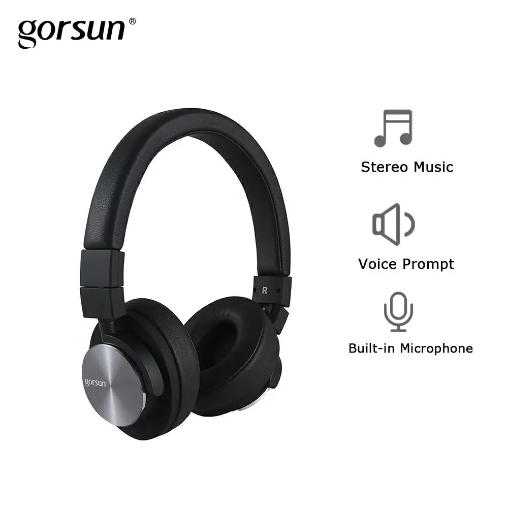 Gorsun GS781 наушники стерео гарнитура 3,5 мм складные наушники с микрофоном для телефонов компьютер ПК ноутбук Xiaomi - Цвет: black