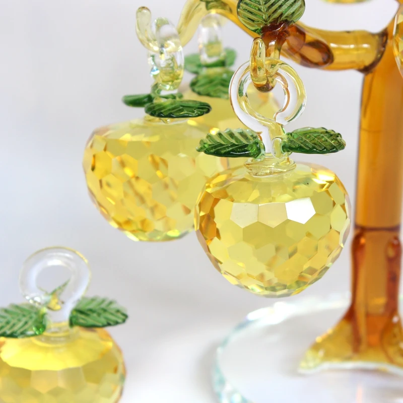 6 10 12 Hangs Gold Chirstmas Tree Hanging Ornaments Crystal Glass Apple Ingots Miniature Figurine Home Decorations Figurines |