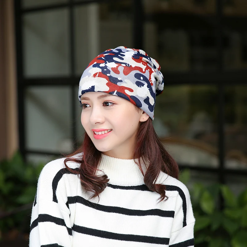 Новое поступление зимние камуфляжные шапочки 2 способа ношения шапки s 2017 женские
