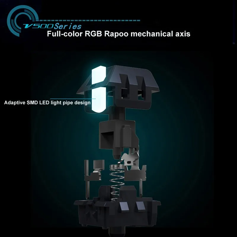 Rapoo механическая клавиатура V500 RGB светодиодный с подсветкой игровая клавиатура с полными клавишами программируемый анти-ореолы PC Gamer