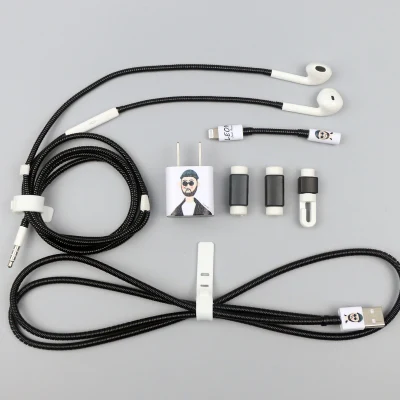Цвет: желтый Обновленная версия USB защитный кабель Стикеры для намотки Кабельный органайзер тпу спиральный usb-шнур с зарядным устройством для Iphone для Apple iPhone 7 Plus 8 X - Цвет: Цвет: желтый