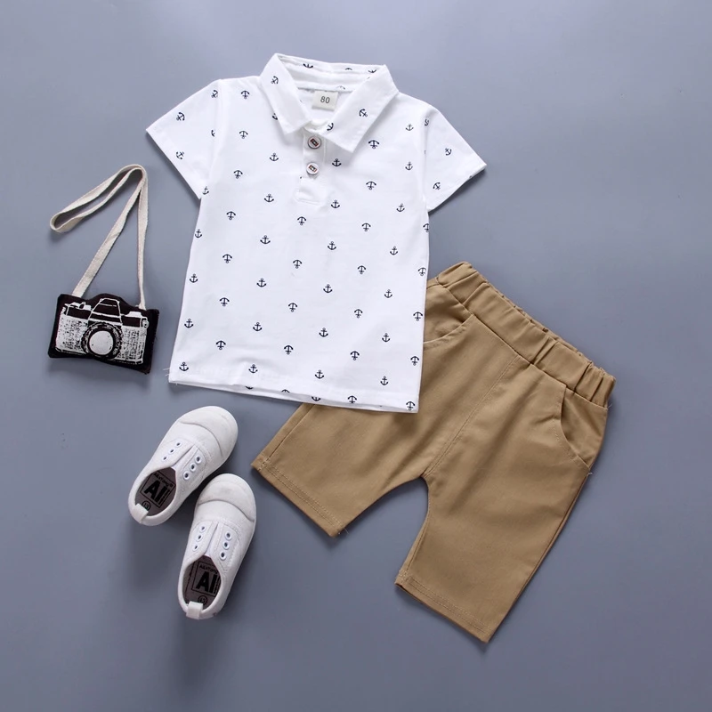 

Boy Polo Shirt Short-sleeved Tops and Shorts Pants Clothes Sets for Baby Boy