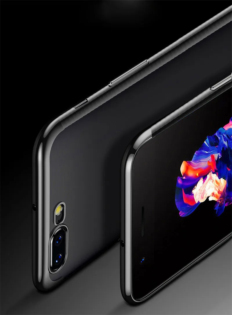 Чехол для Oneplus 5 One Plus с цветным покрытием Прозрачная силиконовая Мягкая задняя