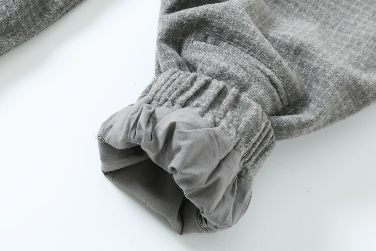 Серые длинные зимние теплые Харадзюку Модные осенние капри брюки женские