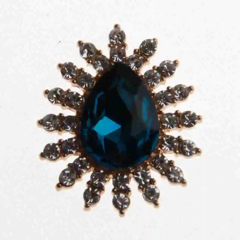 Turquoise 200 шт 27*32 мм позолоченные хрустальные стразы украшения плоские кнопки для свадебного приглашения DIY Украшение для букета - Цвет: Turquoise