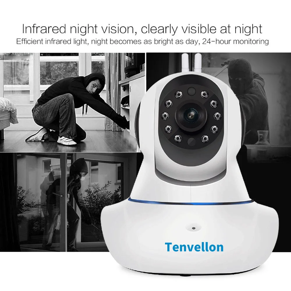Tenvellon 1080P WiFi IP камера CCTV Беспроводная видеонаблюдения домашняя безопасности