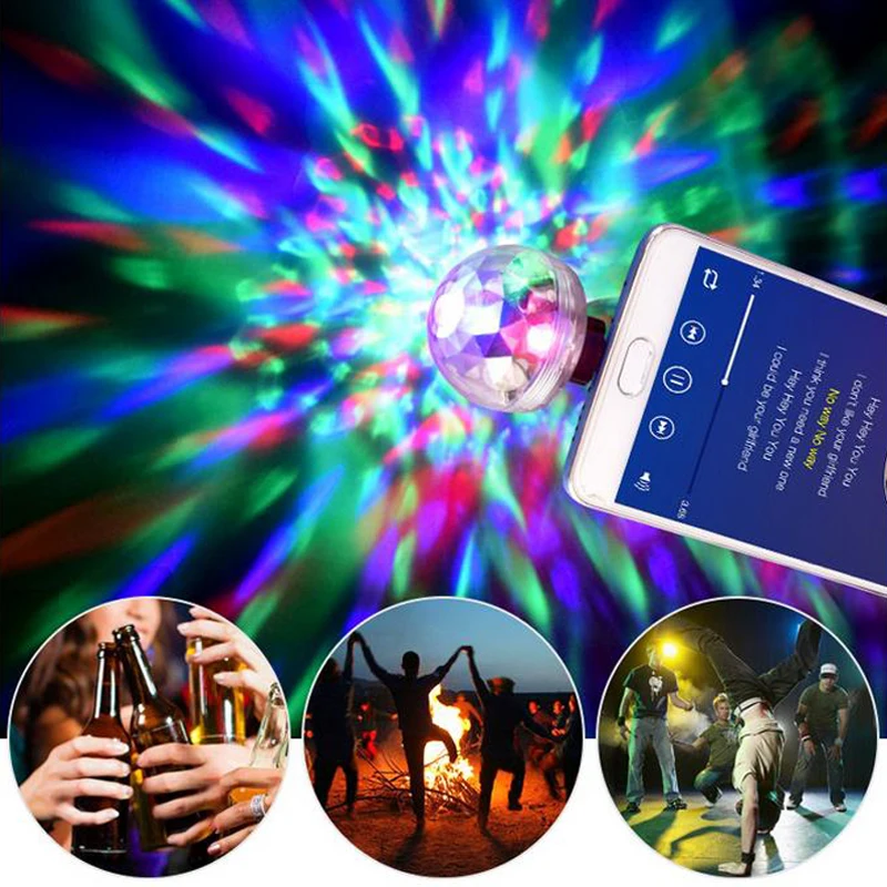 Автомобиль Led USB Атмосфера свет DJ RGB мини красочные Музыка Музыкальная лампа для C