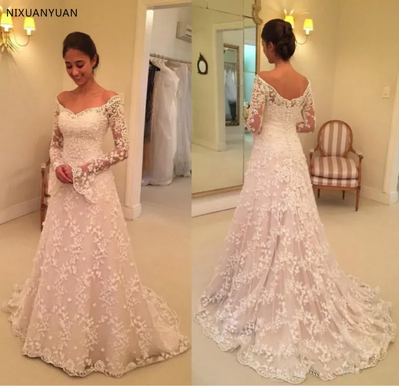 Flare рукавом свадебная фата свадебные платья 2021 трапециевидной формы Vestido De Noiva
