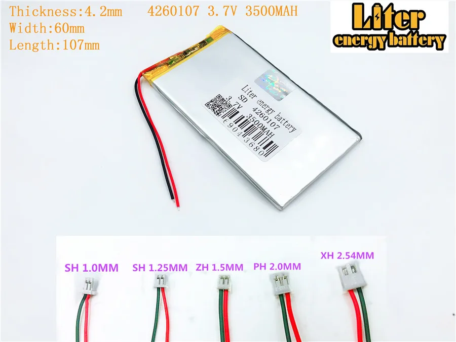 

3.7V 4260107 3500mah lithium polymer batteries tablet rechargeable batteries for 3.7V 4260107 PLUG polymer rechargeable battery