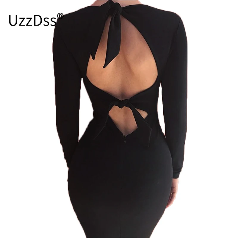 Платье женское зимнее Облегающее с длинным рукавом и открытой спиной|vestidos f|vestidos