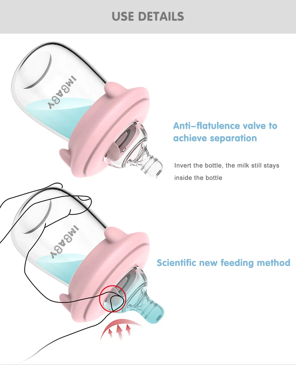 IMBABY 120/300 мл 0-12 м бутылочки для кормления новорожденных бутылка для молока детские бутылочки бутылочка для кормления и ухода за ребенком