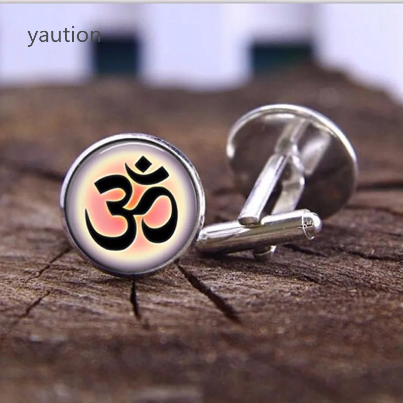 1 пара модных белых буддизмских стеклянных украшений Zen Om для йоги мусульманская