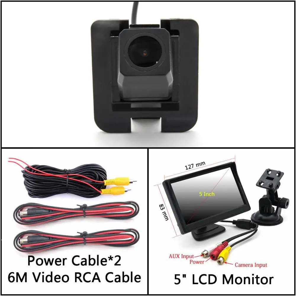 Cam Add 5 inch LCD Камера заднего вида Full HD для Mercedes Benz GLK 300/350/S400 S450 S500 S600 X204 W204 W212 W221 зеркало для парковки автомобиля - Название цвета: Cam Add 5 inch LCD