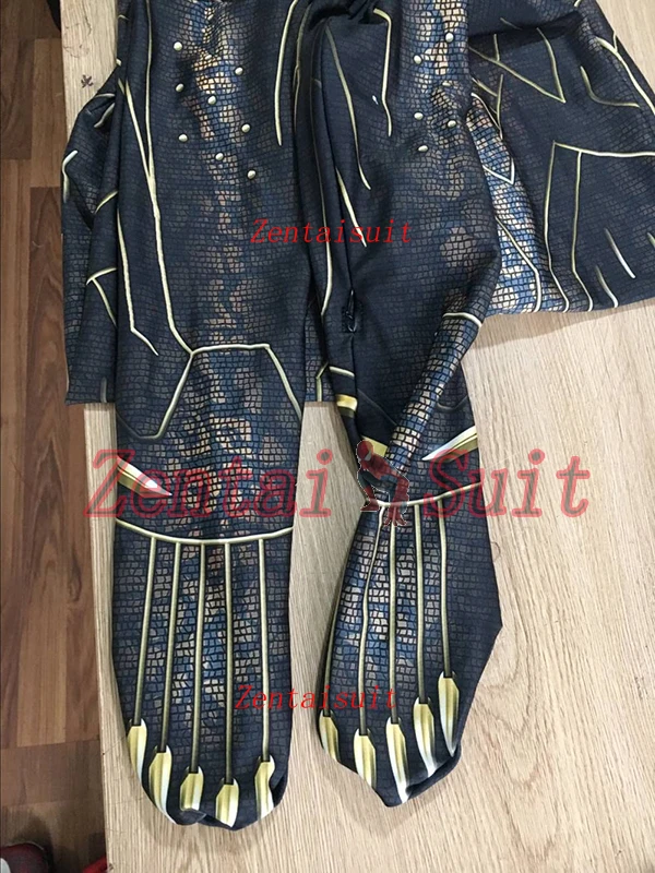 Костюм черной Пантеры Killmonger без маски спандекса костюм для Хэллоуина косплея Zentai