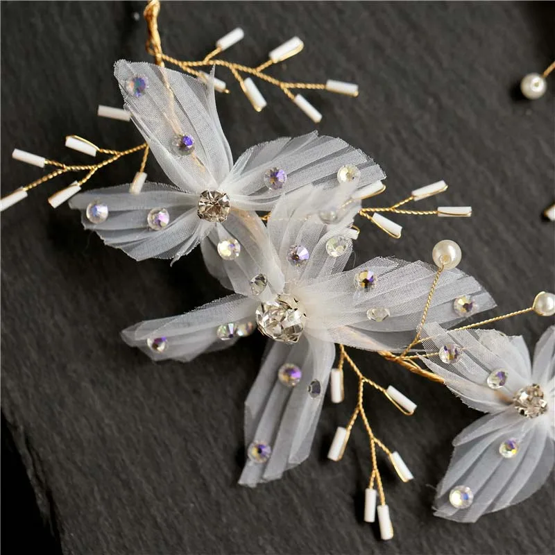 

bride sweet white flower hair oranament wedding head flower women hair accessories