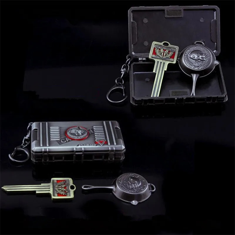 

Game PUBG Funny Fancy Key Chain Set Playerunknown's Battlegrounds Cosplay Props Olive Branch Equinox Crate Treasure Box Chest