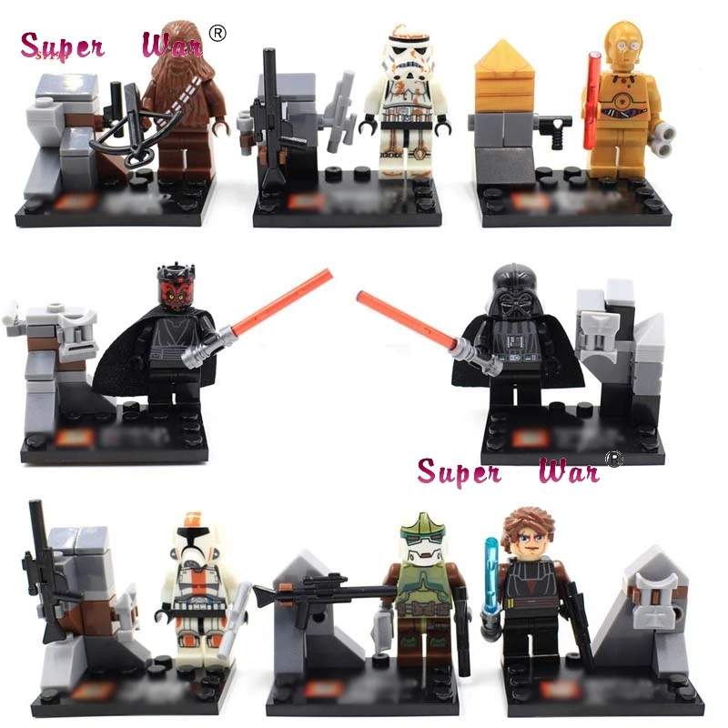 SY198 1 комплект серии 3 Leia Skywalker Yoda C3PO R2D2 Дарт Вейдер строительные блоки игрушки для детей - Цвет: SY198
