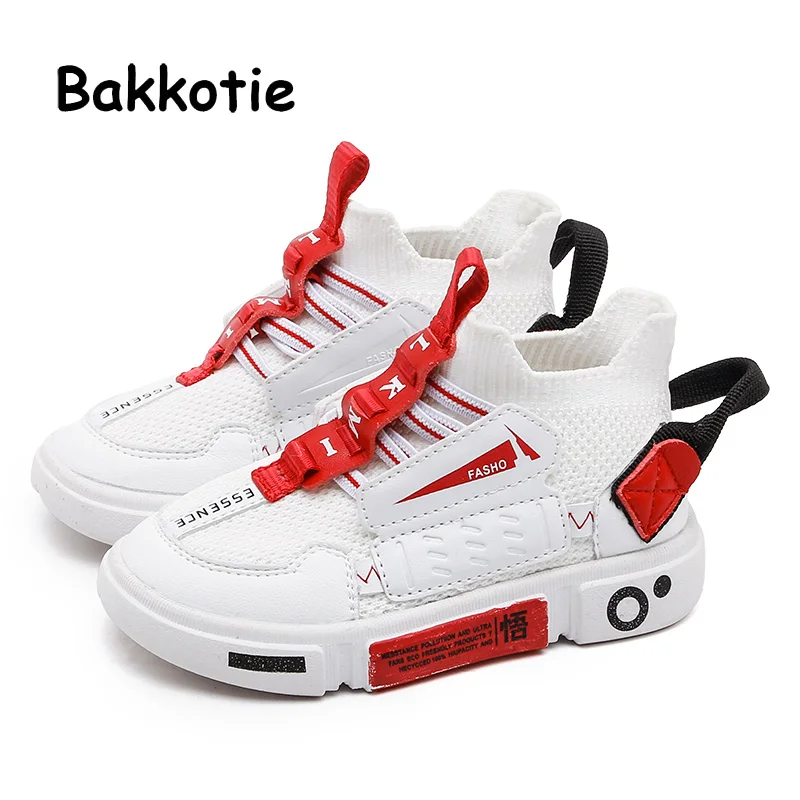 Bakkotie/осенние детские высокие кроссовки для мальчиков модная черная спортивная
