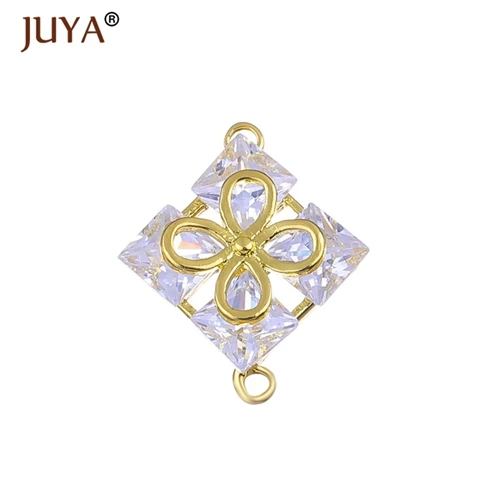 gold Фурнитура для бижутерии, кристалл цветок коннектор, для производства серег, браслетов, колье,фурнитура для сережек - Цвет: gold