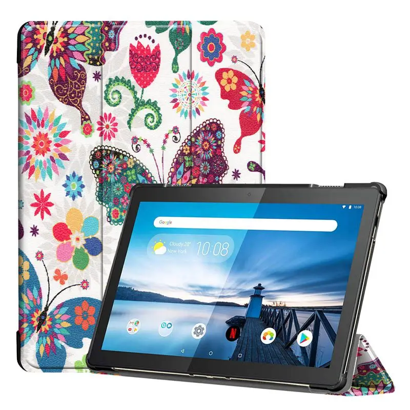 HD Чехол из искусственной кожи для lenovo Tab M10 TB-X605F TB-X605L, Тонкий Магнитный чехол-подставка для lenovo M10 10,1, чехол для планшета+ пленка - Цвет: HD