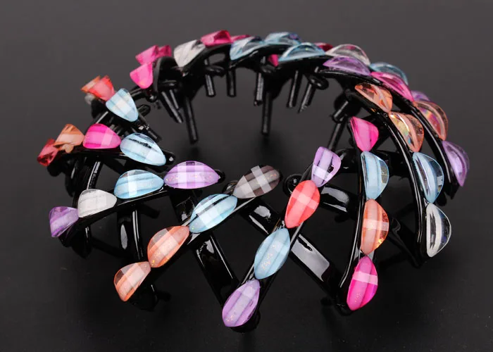 2018 заколки для волос пластиковая Хрустальная резинка девочек кольцо пряжка