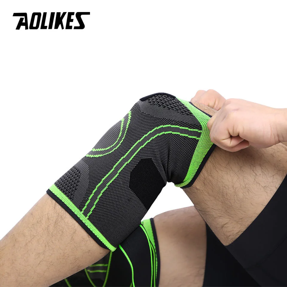 AOLIKES 1 шт. 3d под давлением Фитнес бег повязка для катания на велосипеде колено