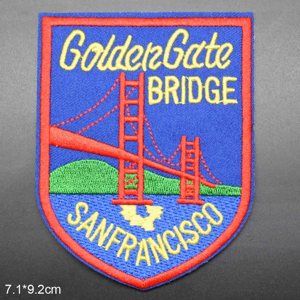 Sanfrancisco Red Goldengate мост утюгом на полностью вышитый тканевый патч для девочек