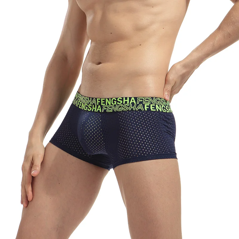 4 шт. мужские прозрачные хлопковые трусы боксеры с заниженной талией|mesh boxers|boxer