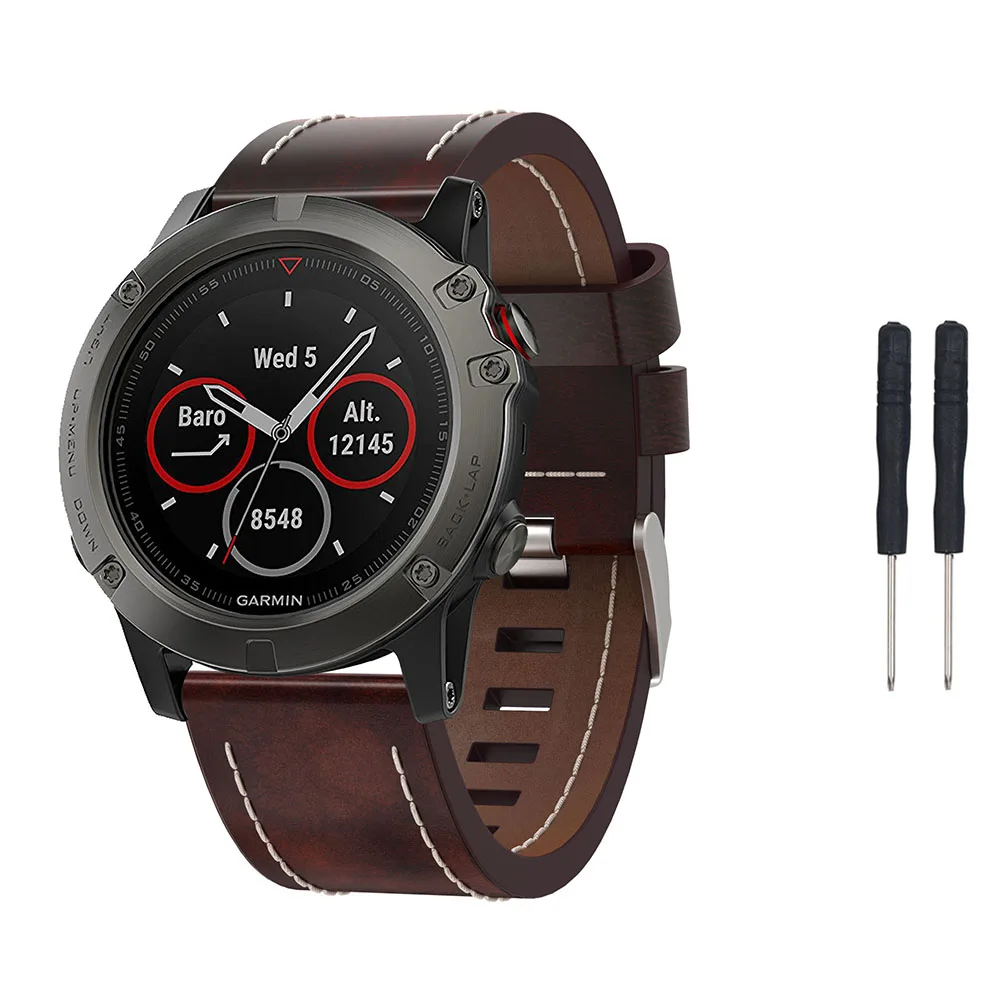Роскошный кожаный ремешок с острым носком сменный для Garmin Fenix 5 GPS