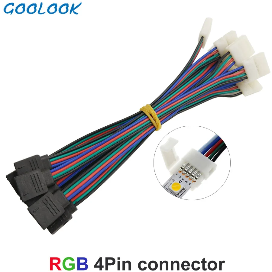 10 шт. 4 контакта мм RGB Светодиодная лента Разъем Бесплатный сварочный разъем для