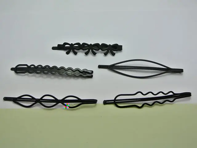 20 Ассорти черные металлические плоские заколки для волос банты волнистые