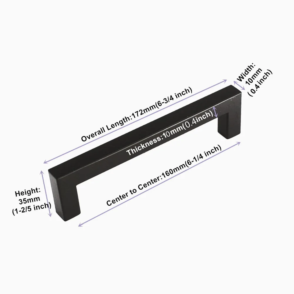 Кухонный ящик тянет черный шкаф дверные ручки J10BK 3 75 &quot~ 6 25&quot отверстие площадь