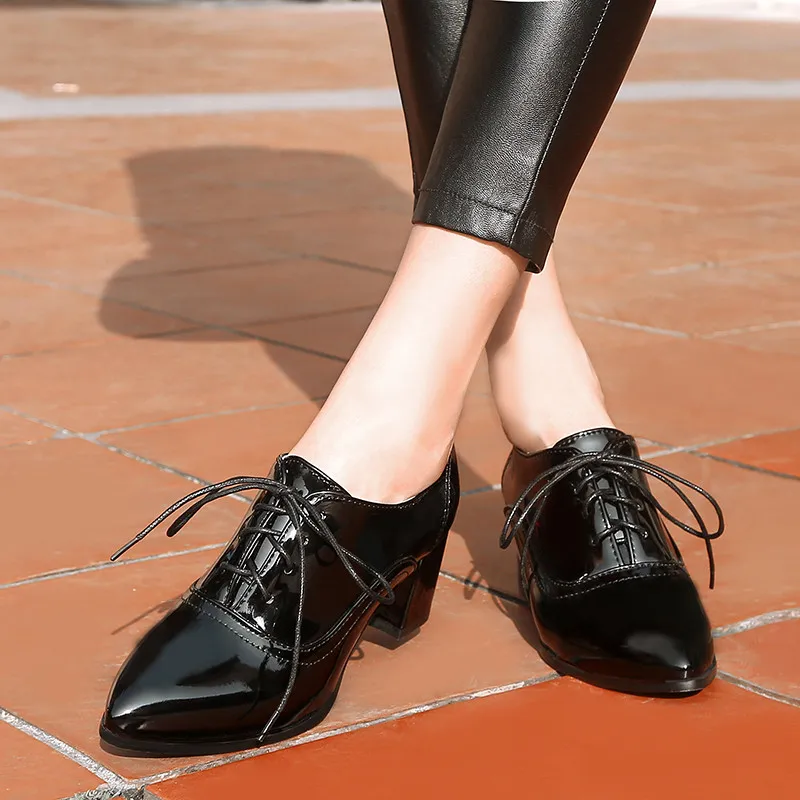 Женские туфли-лодочки с острым носком YMECHIC осенние туфли-гладиаторы на шнуровке и