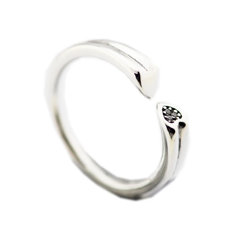 

Two Hearts Rings 100% 925 Sterling-Silver-Jewelry Free Shipping
