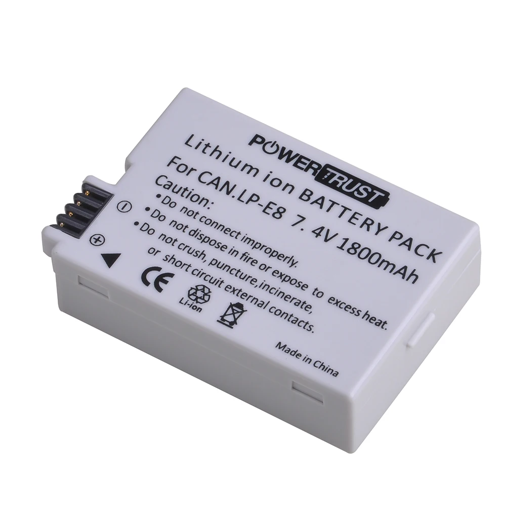 Аккумулятор LPE8 LP-E8 LP E8 + двойное зарядное устройство USB с ЖК-дисплеем и портом Type-C