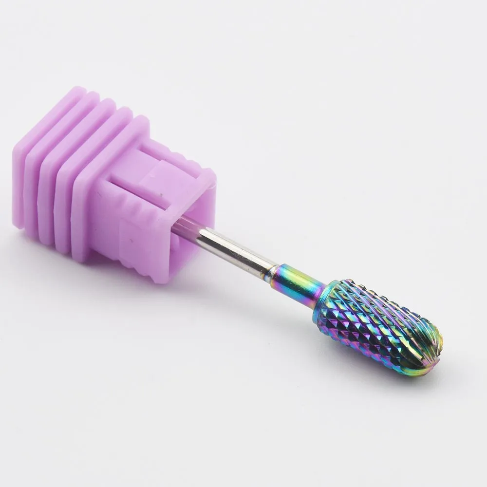 Q6 9 Type Rainbow Nail Drill Bit Manicure Tungsten Carbide Burr Bit manicure machine nail accessoiry milling cutter nail file tool - Цвет: Q6